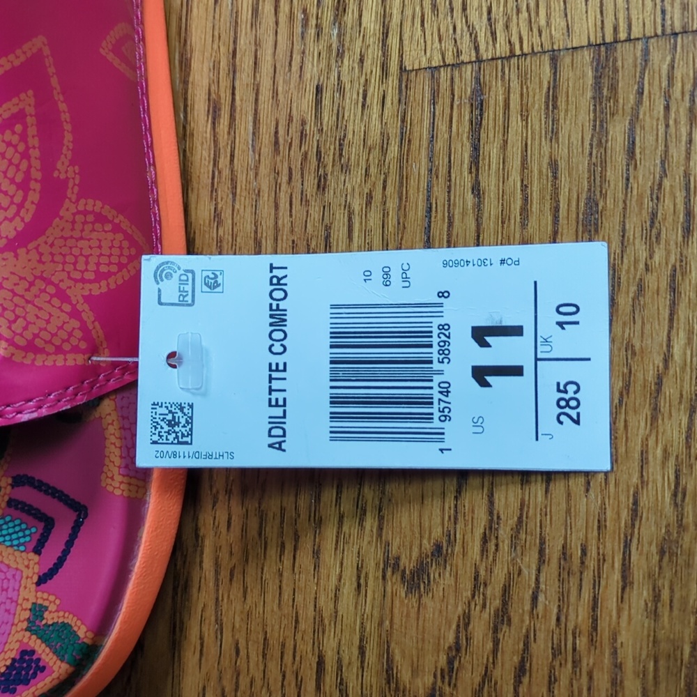NWT FARM Rio Slide Sandals Adidas Collaboration Women's Size 11 Red Floral Print - Picture 13 of 14
